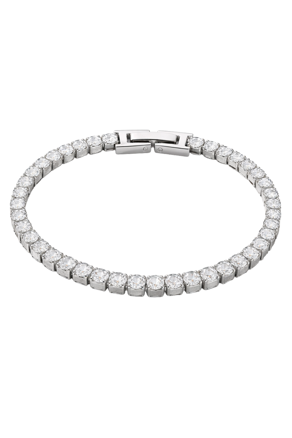 The Valdor Éclat Tennis Bracelet  gold-finished bracelet with diamond-like stones arranged in a classic tennis design, refined Italian-inspired luxury